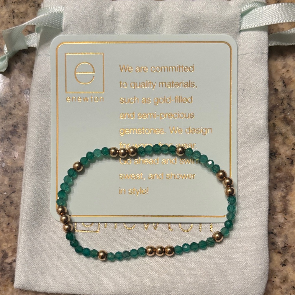 Enewton Green and Gold Beaded Bracelet